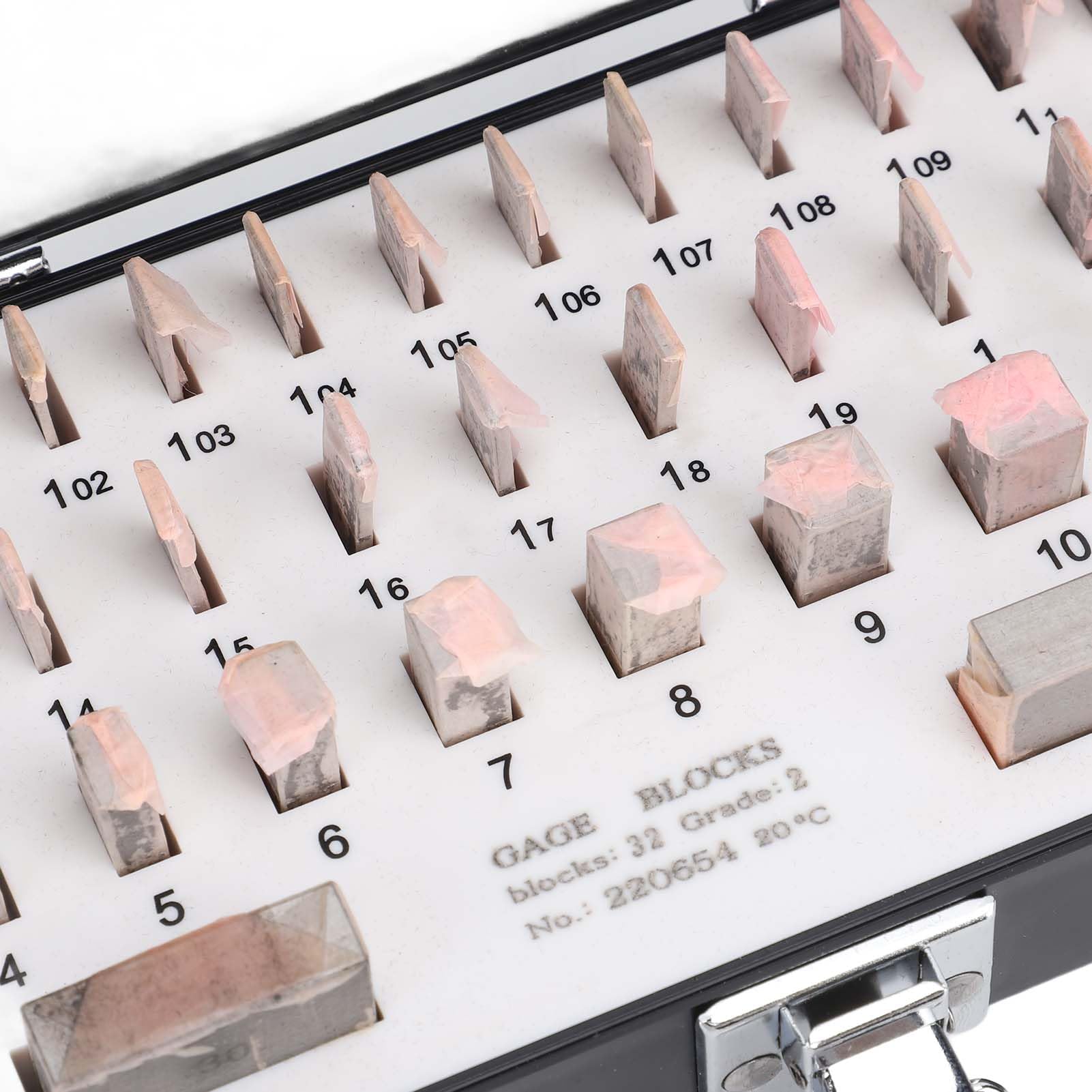 Juego de bloques patrón de acero de alta precisión de 32 piezas Kit de medición de precisión para calibración y prueba de instrumentos Herramienta portátil duradera con estuche de