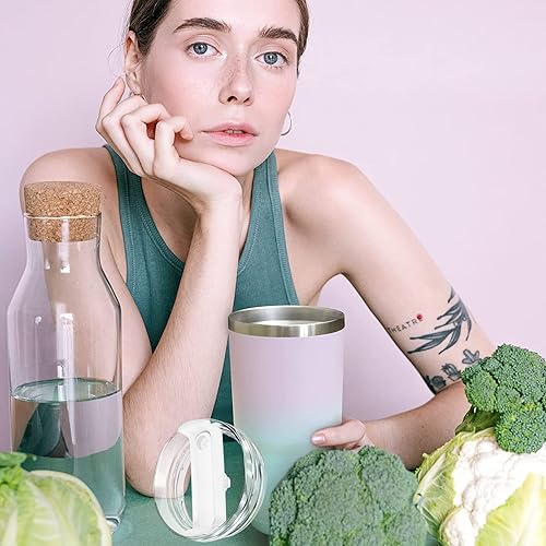 Miniatura 7 de 2 piezas de repuesto de tapa delgada para vaso, tapa de vaso de 40 onzas compatible con Stanley, a prueba de derrames, resistentes a salpicaduras