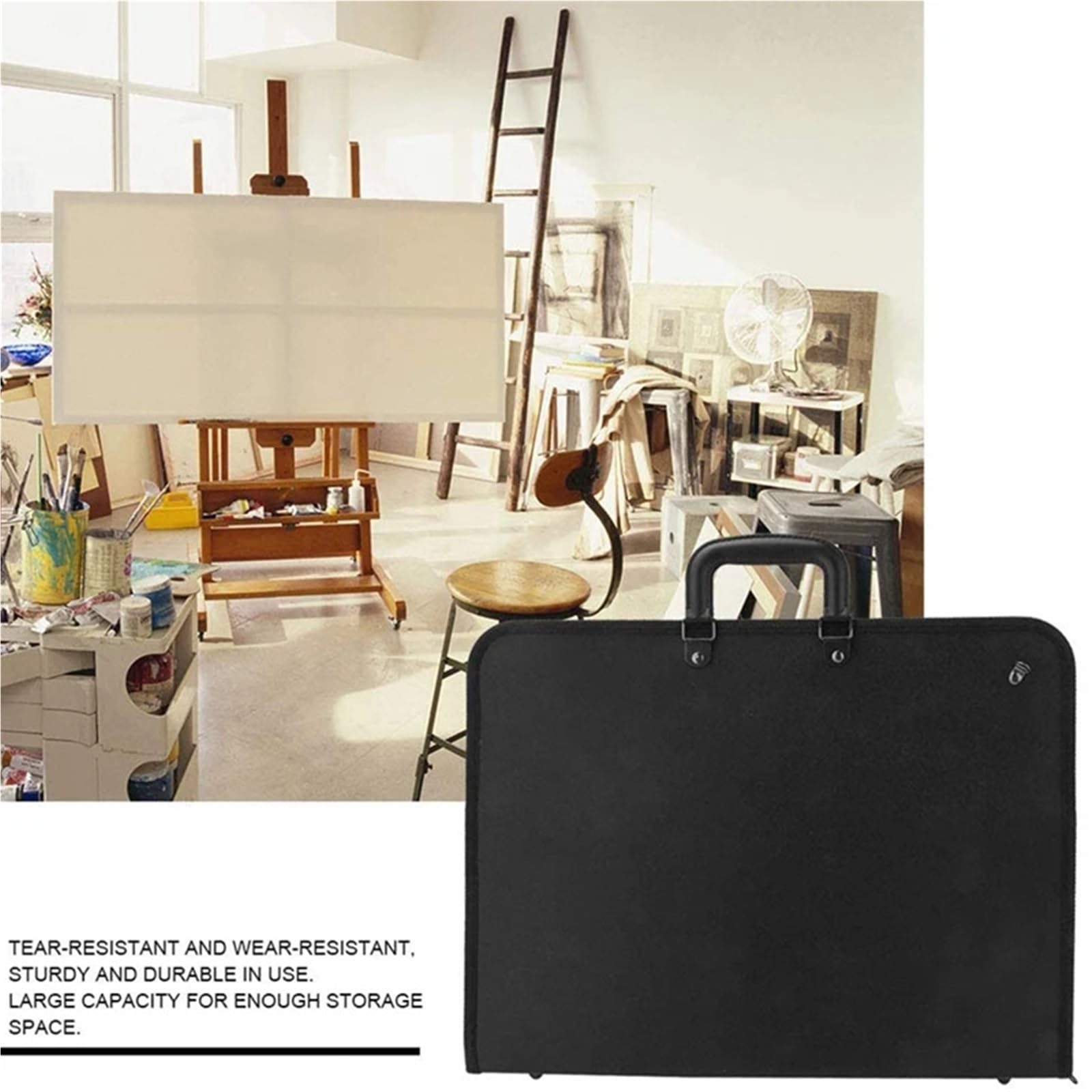 Bolsa Portafolio de Arte Estuche for portafolios de Arte con Cremallera, Estuche for Artistas, cartulina for póster, Bolsa Mano for Guardar Obras