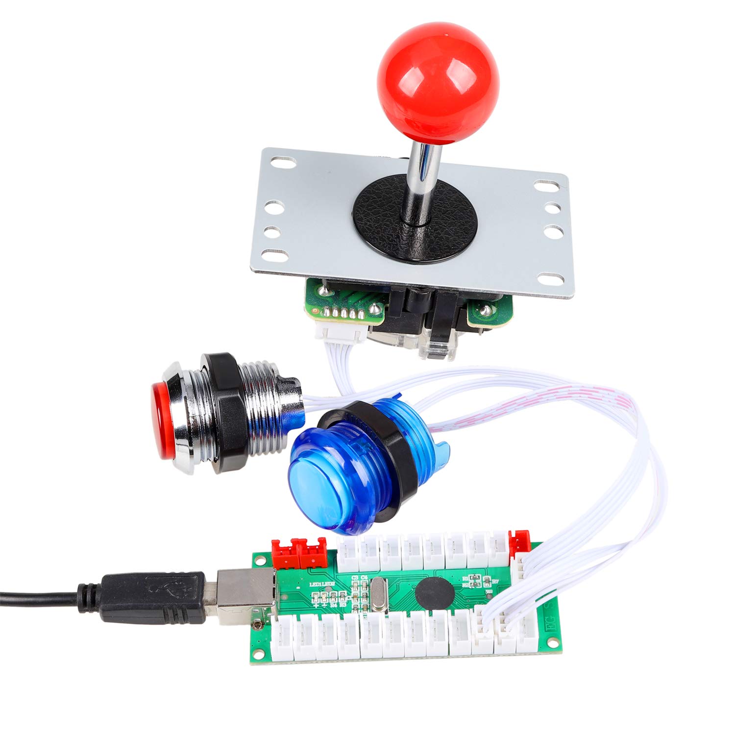 Amazon.com: Fosiya 1 Player USB Encoder to PC Arcade Joystick Red