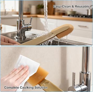 8 Pcs Rubber Caulking Tool Set | 4 Size Reusable Sealant Spatula Kit, With Grip, Smooth Finishing, For Tiles, Brick & Bathroom