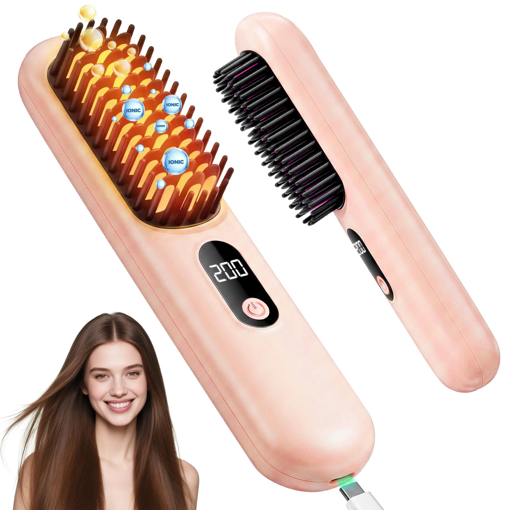 Go Brush Pro 2026, Cordless Hair Straightener Brush — view 9