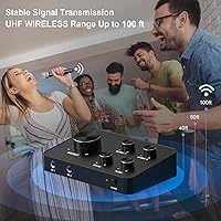 Vista 7 de Rybozen Sistema de Mezclador de Micrófono Inalámbrico de Karaoke, Micrófono Inalámbrico de Mano Dual para Karaoke, Smart TV, PC, Altavoz