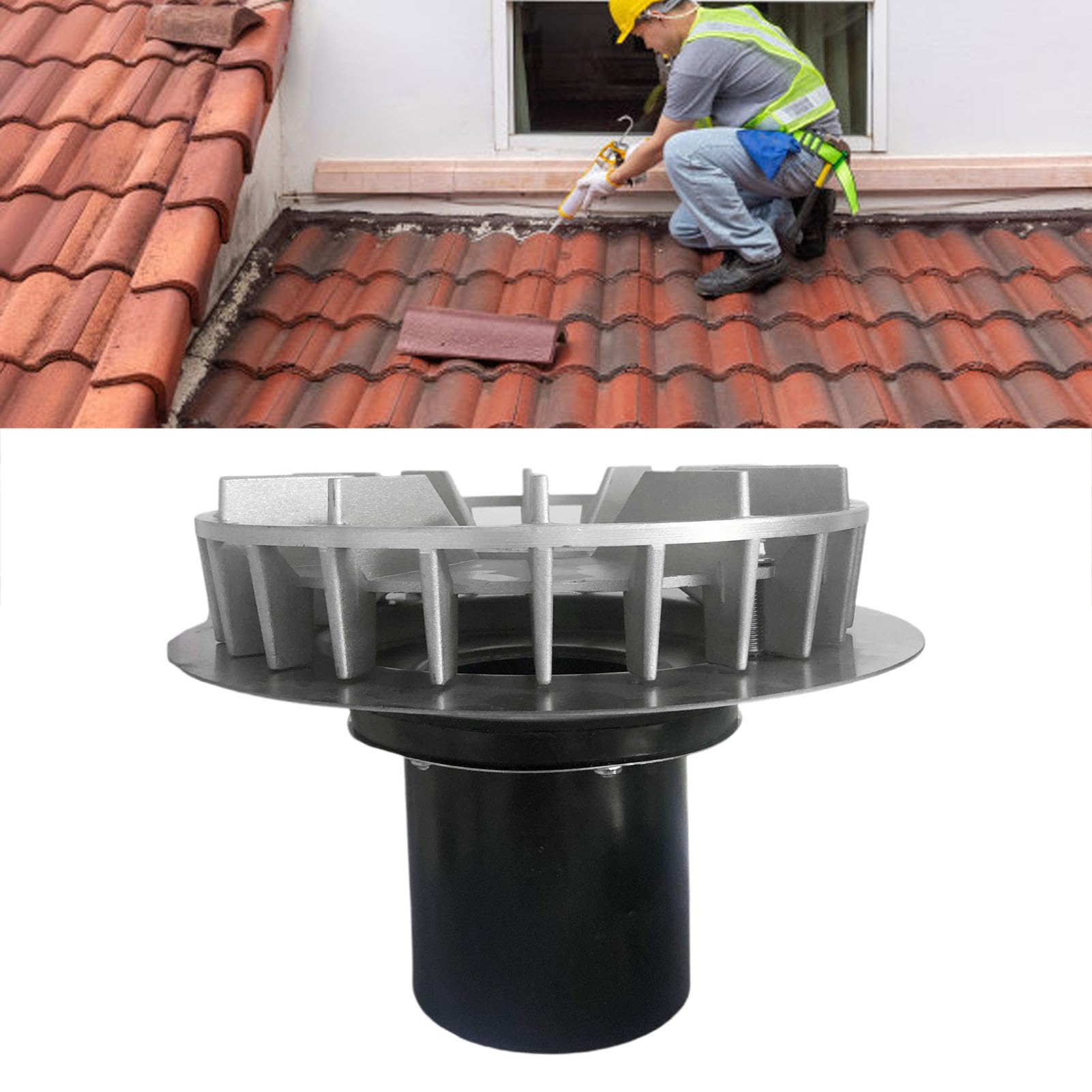 DN100 - Recogedor de agua de lluvia para tejado de aluminio para uso en casa, escuela, granja