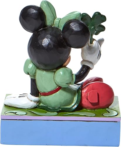 Miniatura 2 de Enesco Jim Shore Disney Traditions Minnie Mouse Shamrock Personality Pose Figurine, 3.25 pulgadas, multicolor