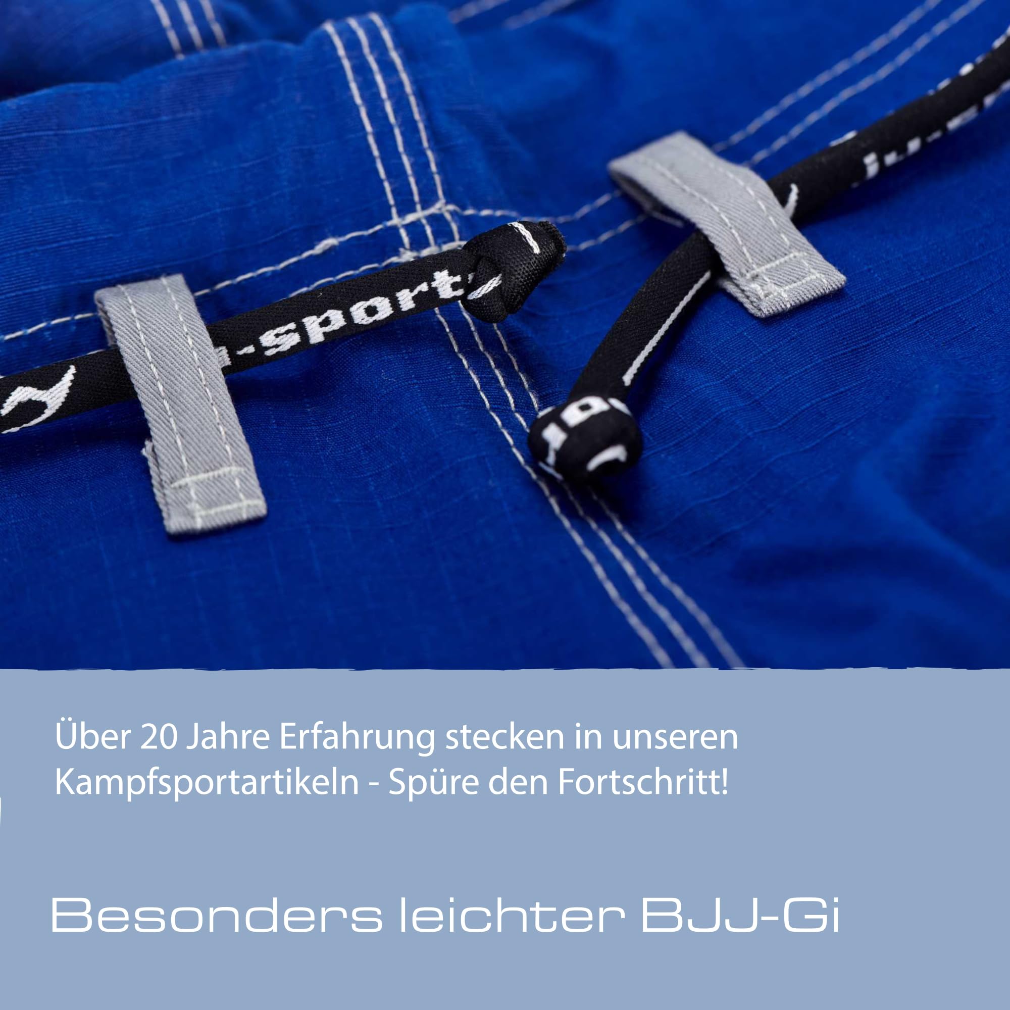 Ju-Sports BJJ Gi Herren Pearl Competition superlight blau - Superleichter Brazilian Jujutsu Anzug mit kontrastierenden Nähten & Stickverzierungen, 100% Baumwolle