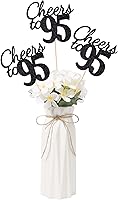 Vista 37 de Gexolenu Cheers to 21, paquete de 10 piezas de centros de mesa de cumpleaños número 21 con purpurina negra de doble cara para mesas, palitos