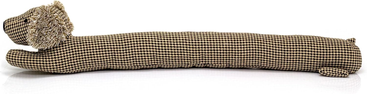 Herringbone Dachshund Draught Excluder | Fabric Sausage Dog Draft Excluder Animal Door Draught Excluder | Draught Excluder for Doors Door Draught Cushion - Brown