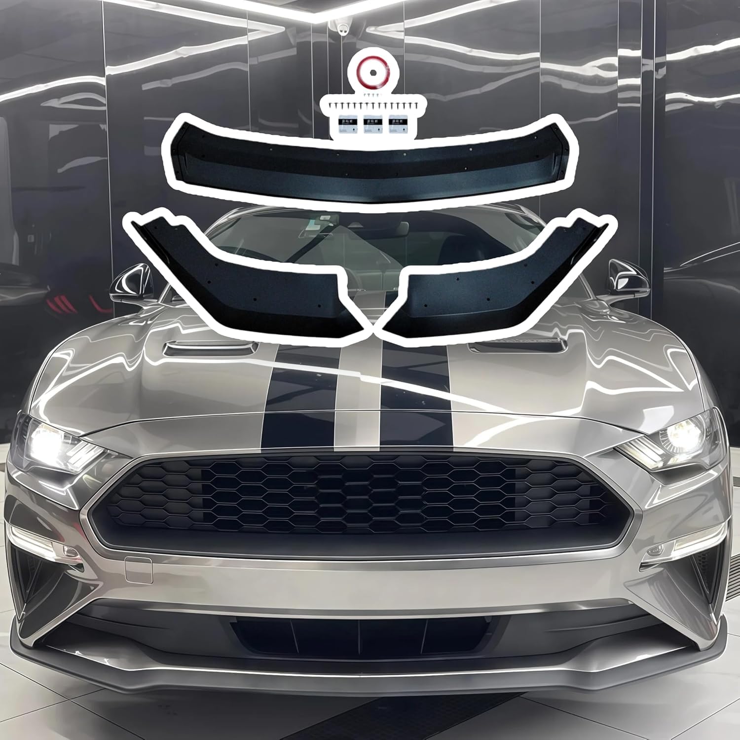 MWEIYANF Front Lip Spoiler for Mustang GT/EcoBoost 2024-2025 Lightweight