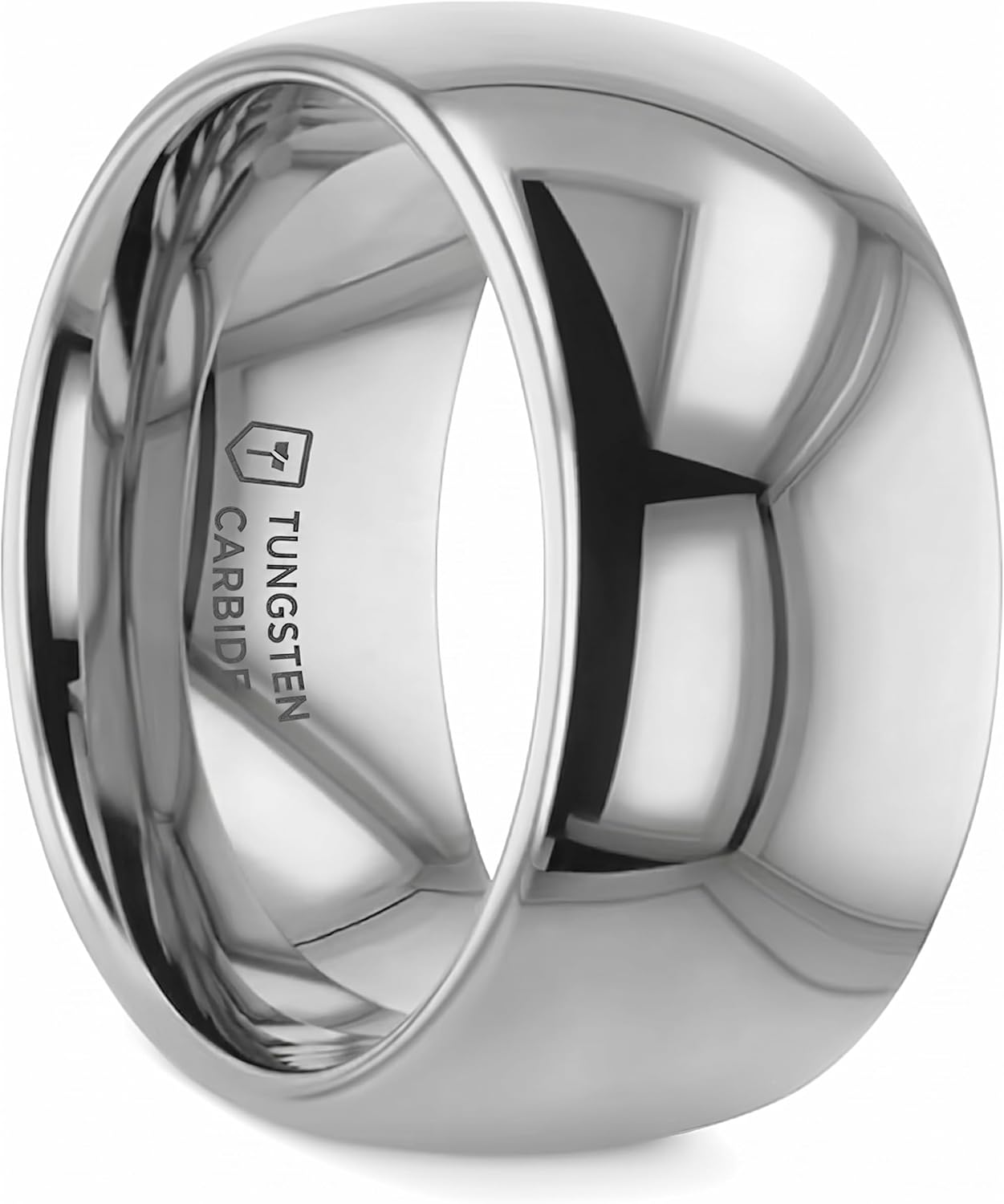 Thorsten Dominus Tungsten Carbide Mens Wedding Ring - Traditional Domed Comfort Fit Mens Wedding Band - Durable and Stylish Ring for Him