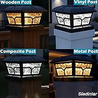 Vista 4 de SIEDiNLAR Luces solares para postes al aire libre, 2 modos de color, 8 LED para postes de 4 x 4, 5 x 5, 6 x 6 pulgadas, decoración de valla, patio
