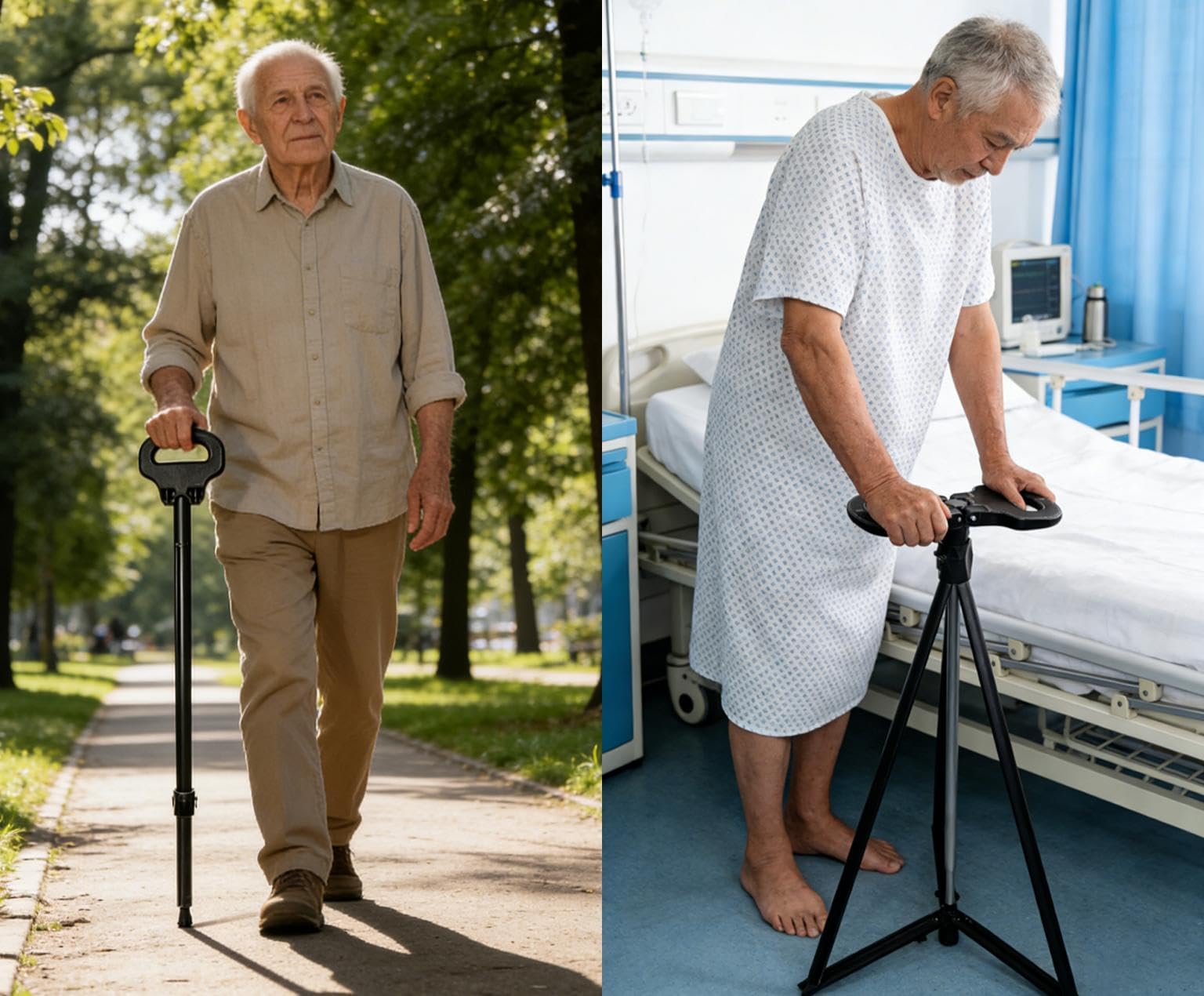 Bastón con Asiento Plegable, Baston Silla Plegable 2 en 1, Silla Baston con Bolsa de Transporte, Bastón de Caminar Muletas Carga Máxima 150 Kg, para Personas Mayores y Adultos