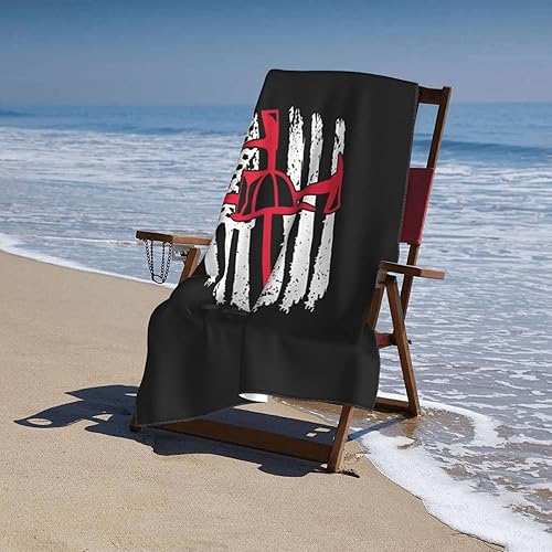 Miniatura 8 de Toalla de playa reflectante con bandera estadounidense de bomberos, delgada línea roja, departamento de bomberos, toallas de playa para exteriores,