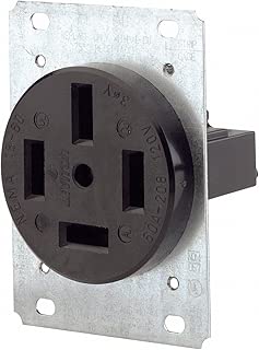 Leviton 8360 60 Amp, 120/208 Volt, Flush Mounting Receptacle, Straight Blade, Industrial Grade, Non-Grounding, Black - coolthings.us