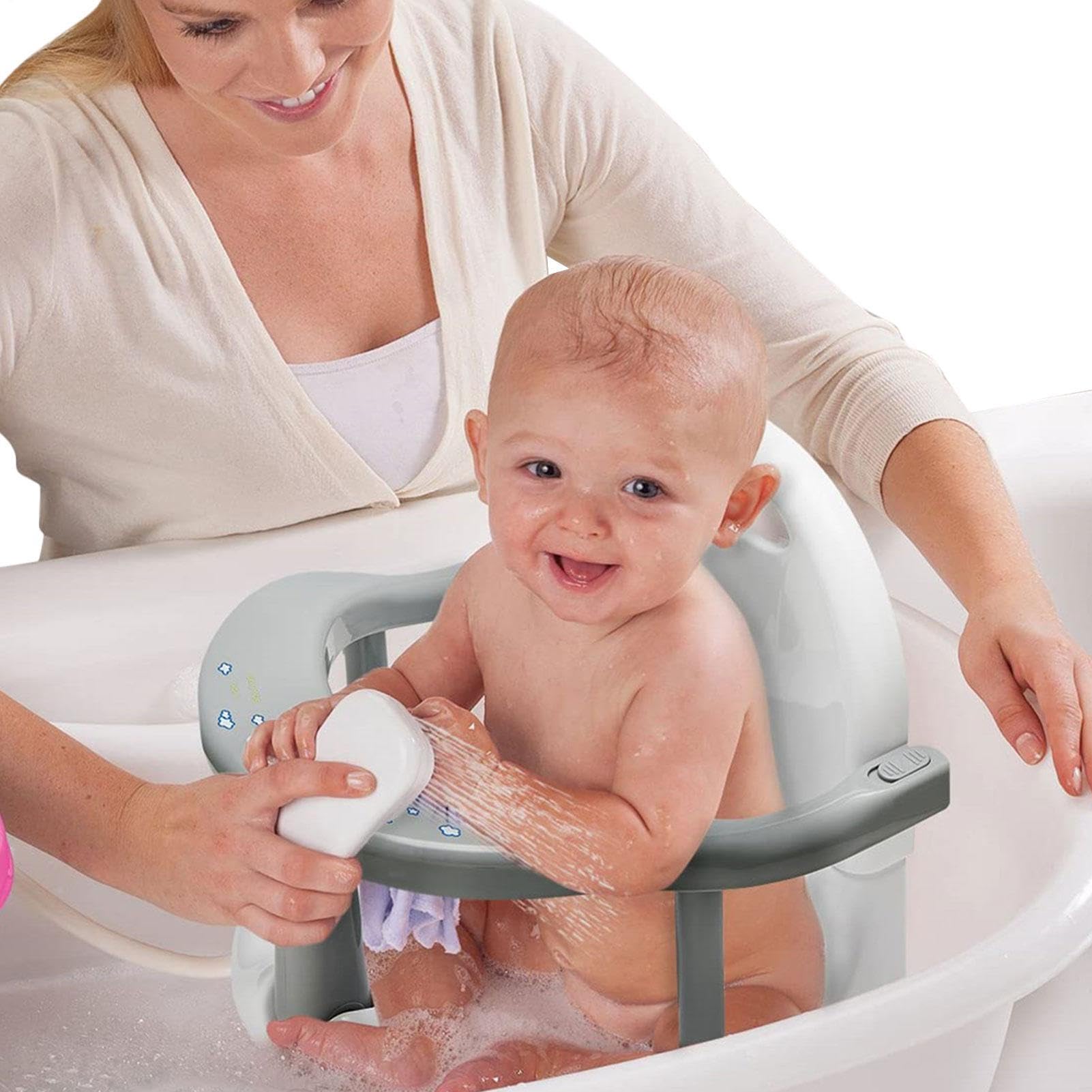 Seggiolino per vasca da bagno per bambini, 32 x 28 x 32 cm | seggiolini da bagno girevoli Babe, Sedili pieghevoli per vasca da bagno con ventose, sedia per vasca da bagno per bambini da
