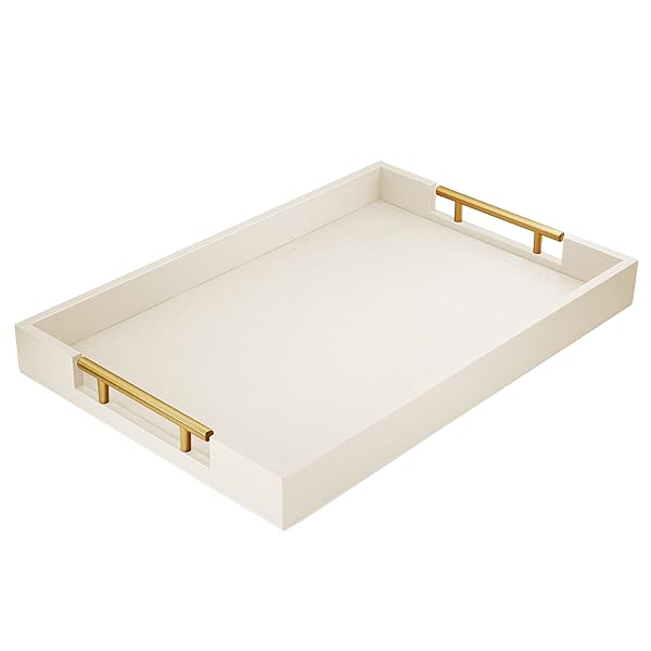 Chic Coffee Table Tray Decor Ideas for Easy Styling 20 White Pearlescent Leather Luxury Tray