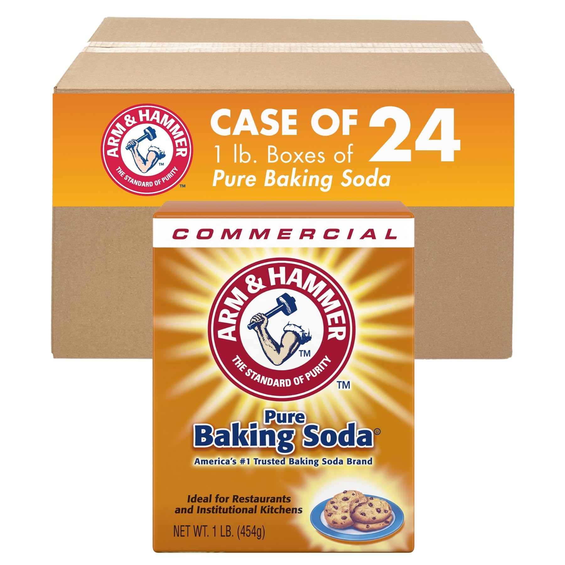 Arm & Hammer 33200-84104 Baking Soda, 16 oz (Pack of 24)