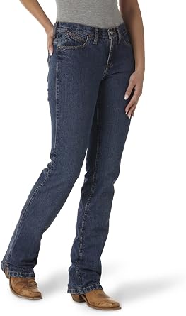 Wrangler Womens Retro Mae Mid Rise Stretch Boot Cut Jean