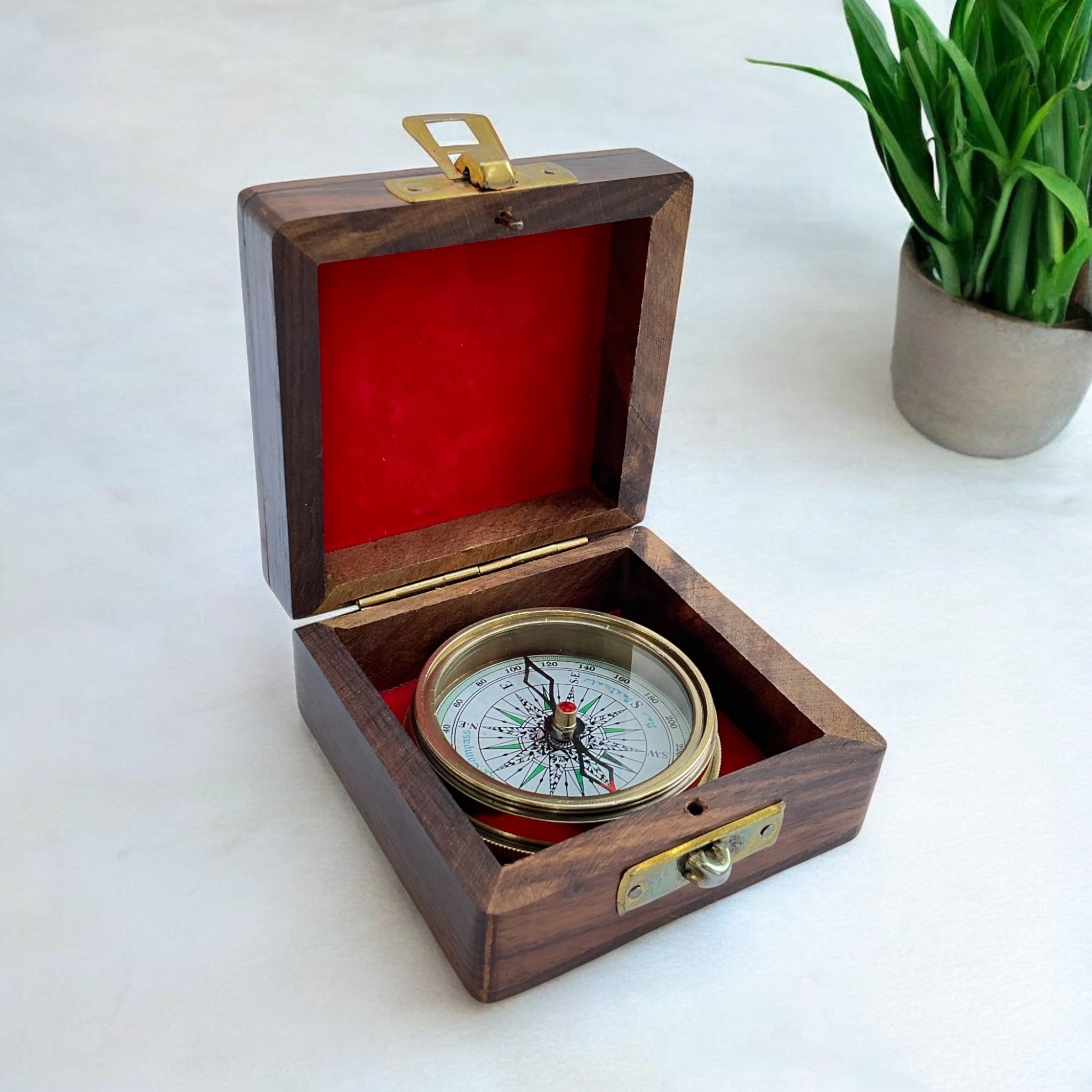 Antique Brass Poem Compass with 100-Year Calendar, 10 cm-picture-13