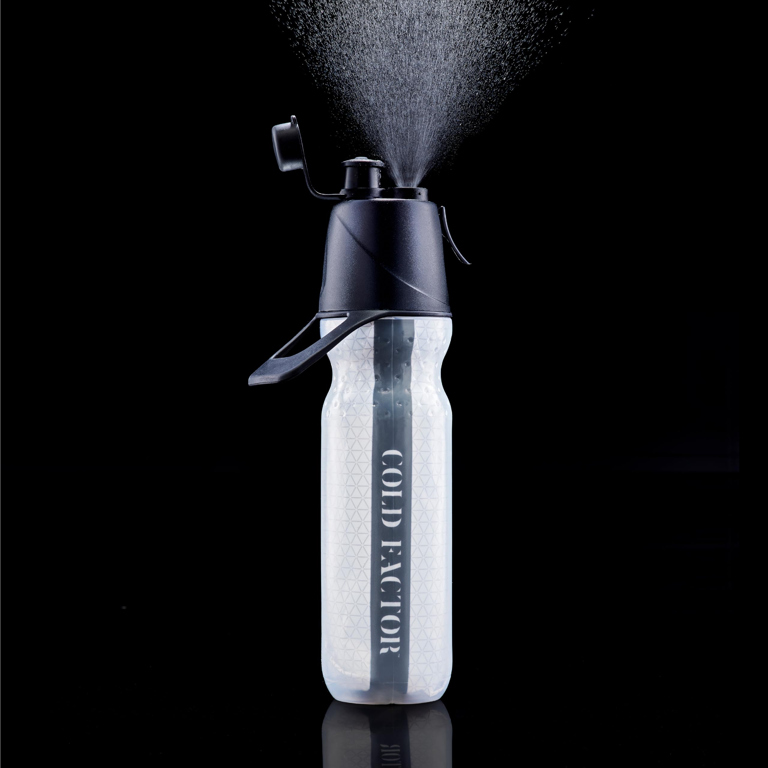 COLD FACTOR Isolierte Wasserflasche mit Kühlspray, nachfüllbare Sportflasche für Fitnessstudio, Radfahren, Fitness und Outdoor-Sport, Fahrrad, BPA-frei, wiederverwendbares Design für Training und