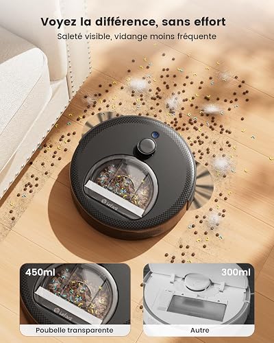 Lefant M330 Pro Robot Aspirateur Laveur 3 en 1, Aspirateur Robot 5000Pa d'Aspiration, Navigation dToF, Cartographie, Zones Virtuelles, Évitement d'obstacles PSD, 150min, Connecté par Alexa/APP/WiFi - 7