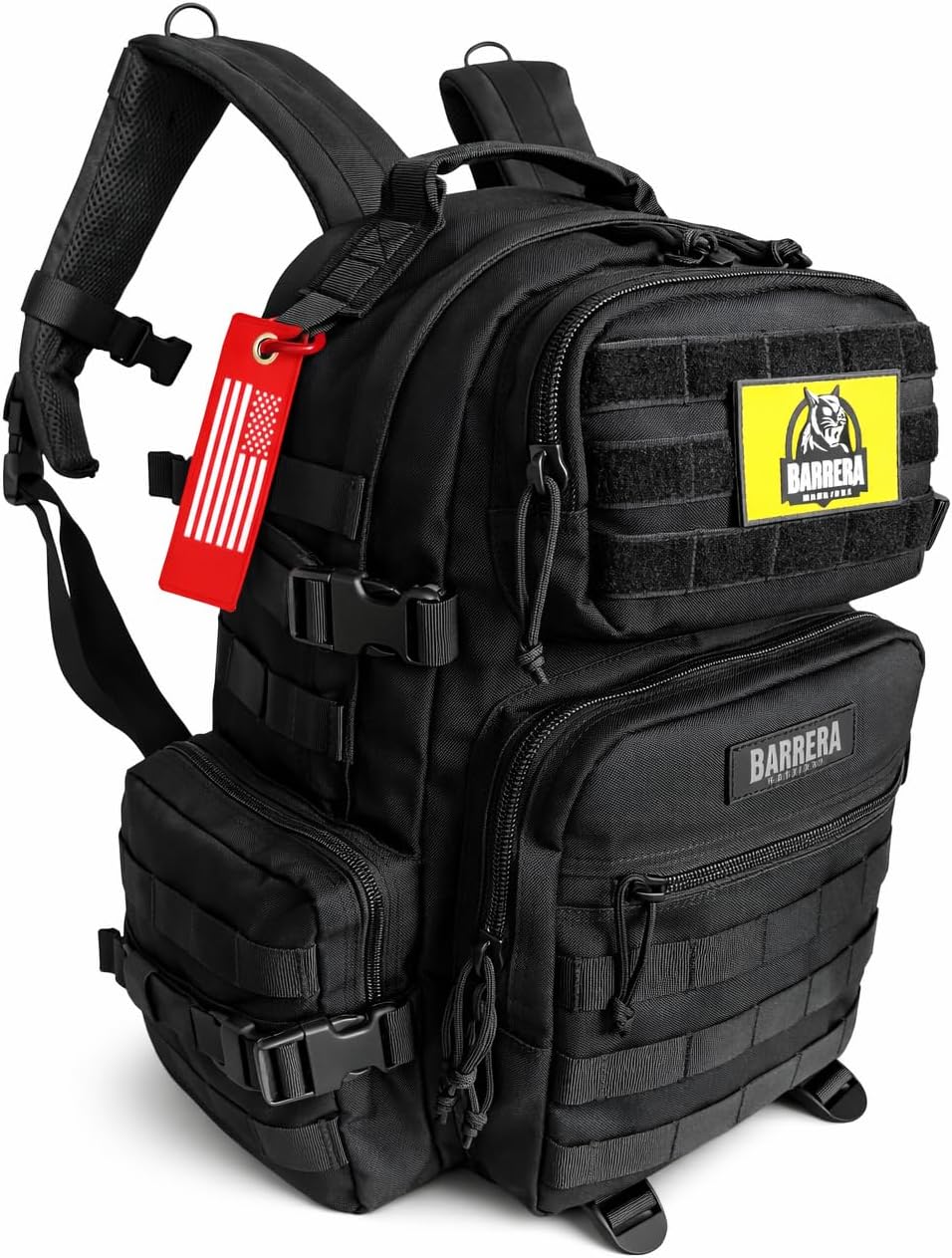 Tactical Backpack 25L Military MOLLE Assault Pack Waterproof EDC Backpack for Hiking, Camping, Travel & Survival Gear, Bug out Bag, Black
