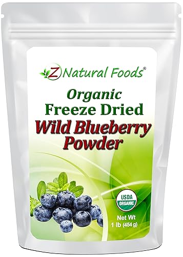 Polvo orgánico de arándanos  Polvo de frutas liofilizadas para batidos, bebidas, recetas de horneado  Superalimento de bayas en polvo  Sin azúcar,