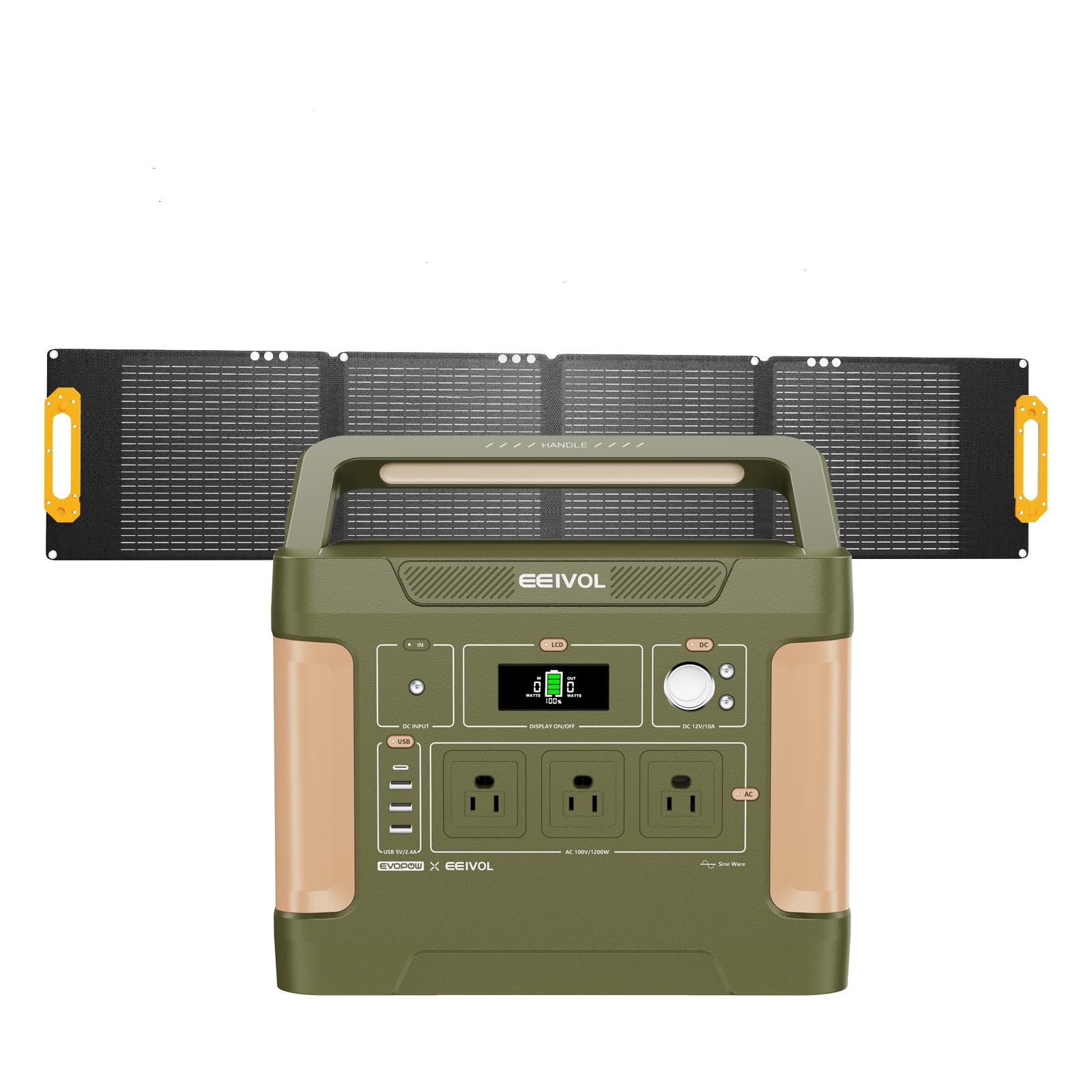 Amazon.co.jp: EVOPOW×EEIVOLポータブル電源 ソーラーパネルセット