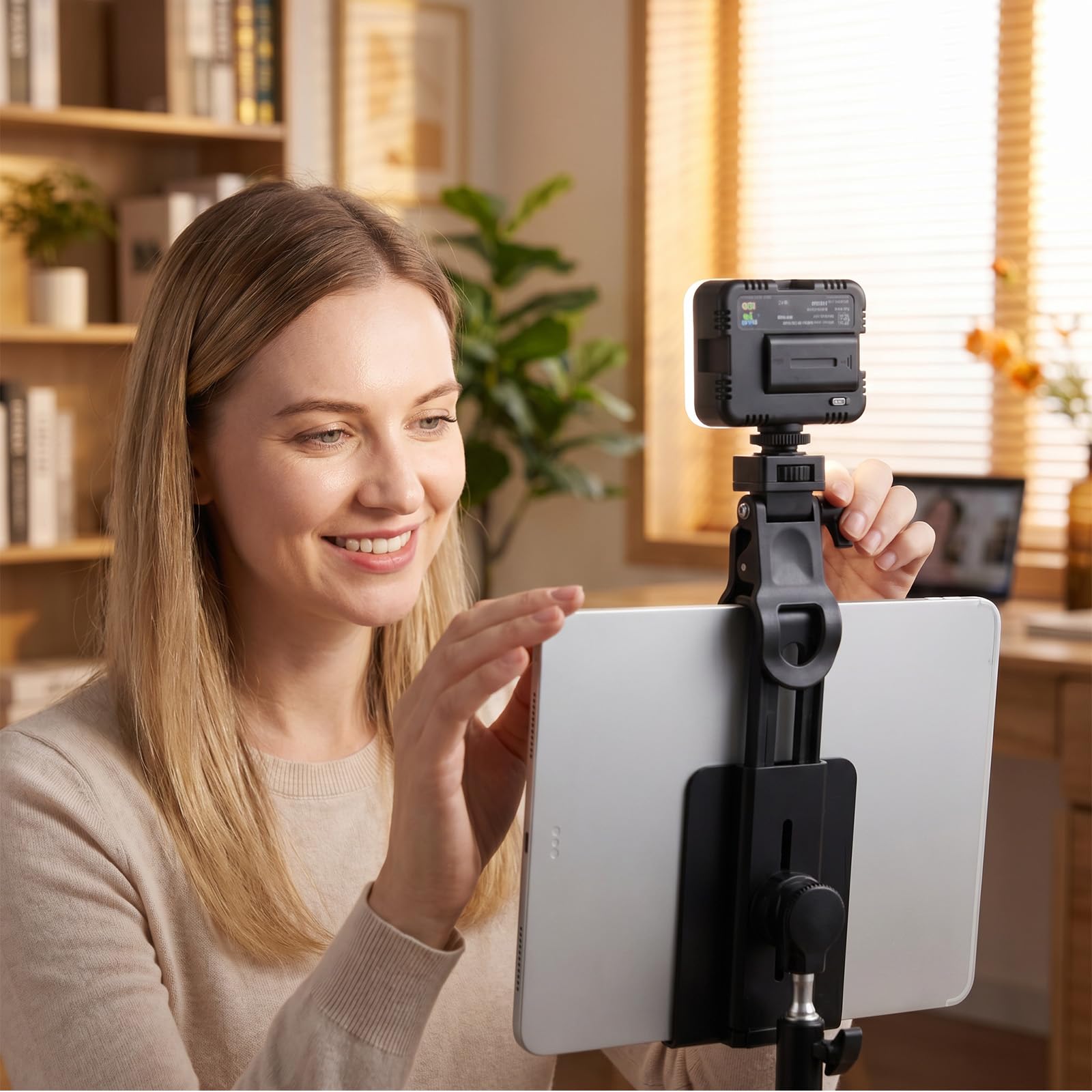 Bremorou 2 szt. monitorów górny zacisk do montażu aparatu wiszący stojak na kamerę internetową ze śrubą 1/10.2 cm klips do selfie lampka wypełniająca światło uchwyt lampy błyskowej do statywu telefonu