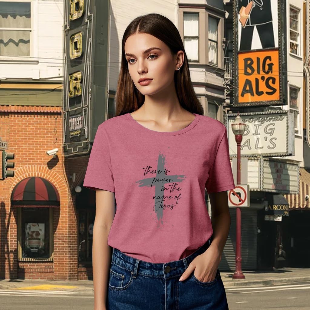 Jesus Shirts for Women Christian Love Like Jesus T-Shirt Faith Religious Tees - Image 4