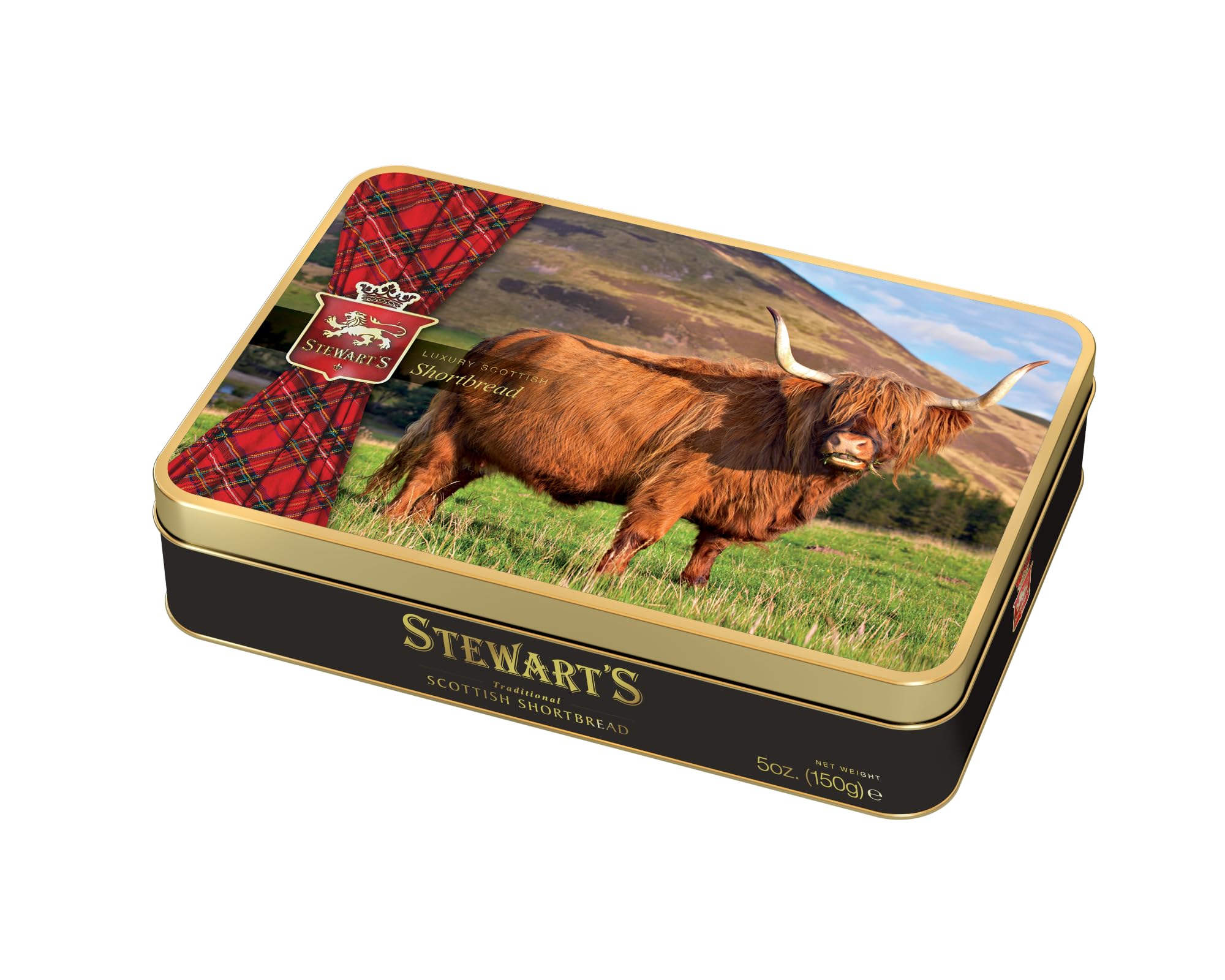 Stewart's - Highland Cow Shortbread Gifting Tin (150g) - Traditionally Made Luxury Scottish Shortbread, Delicious Melt-In-Mouth Biscuits, Ideal Collectable Treat to Share, 40 Years Heritage