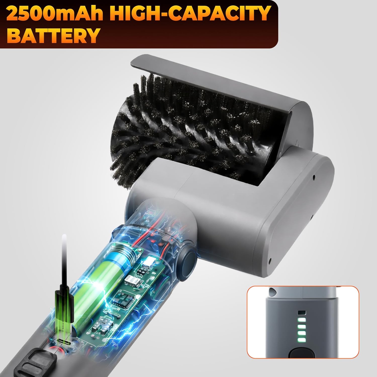 2026 Upgraded Electric Grill Brush for Outdoor, BBQ Grill Cleaner with 3 Replace Heads, 3-Speed & Angle Adjustable Rotary Grill Brush, 150 Mins Runtime Grill Cleaning Brush for BBQ Grates & Griddles