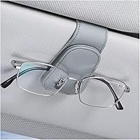 Vista 23 de AICEL Soportes para lentes de sol para visera solar de automóvil, soporte de cuero para colgar gafas, soporte magnético para lentes y clip