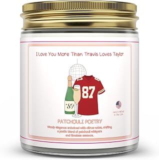 I Love You More Than Travis Loves Candle - Long Lasting Soy Wax Candle Gift Set for Taylor Fans - Luxury Scented Candles for Parties, Home, Birthday - 5 Fragrances (8oz)