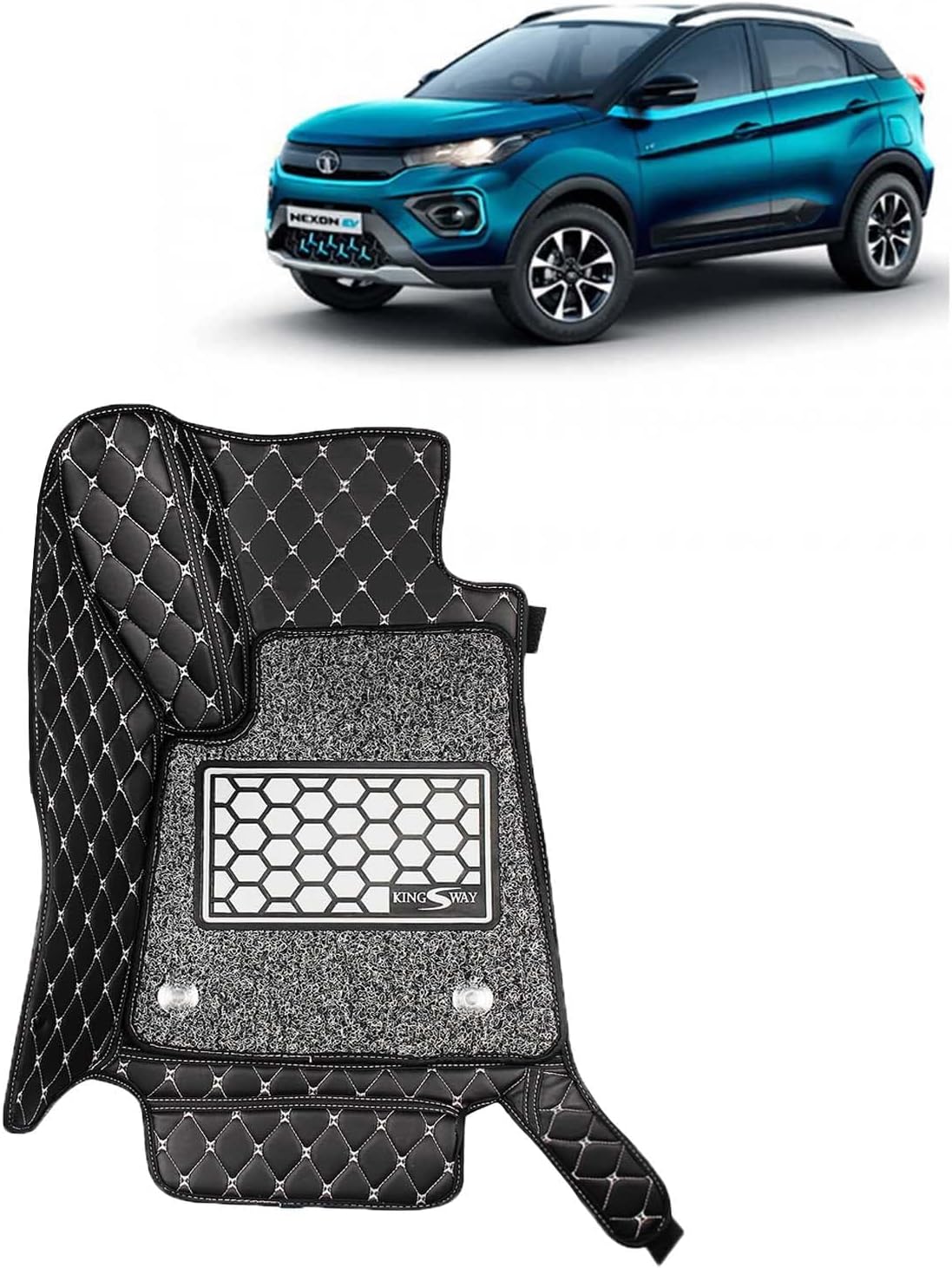 AutoZing 7D car mat Full Set for Tata Nexon Facelift 2024 Luxury