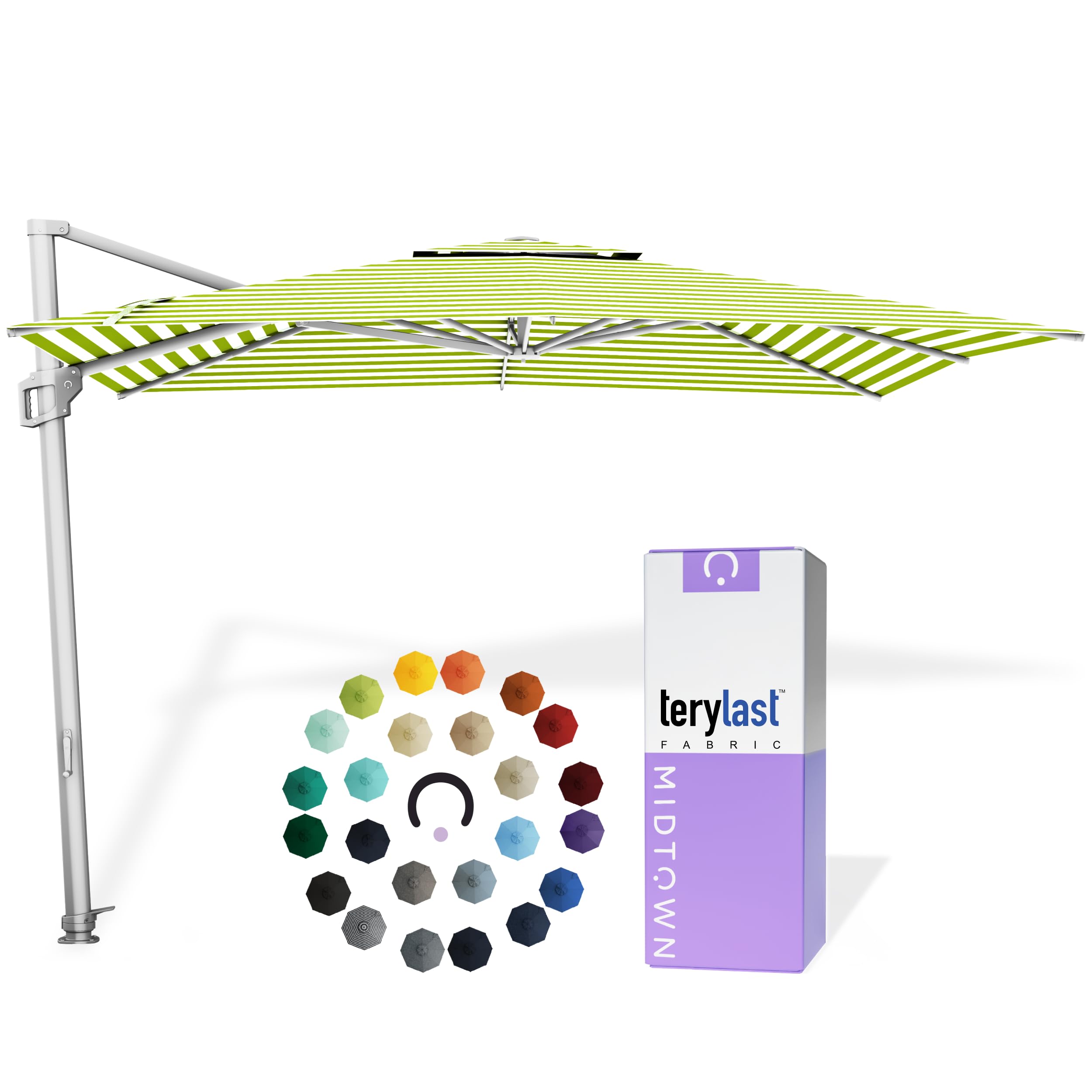 Midtown Umbrellas Grande Square - 9 x 9 Ft Cantilever Umbrella