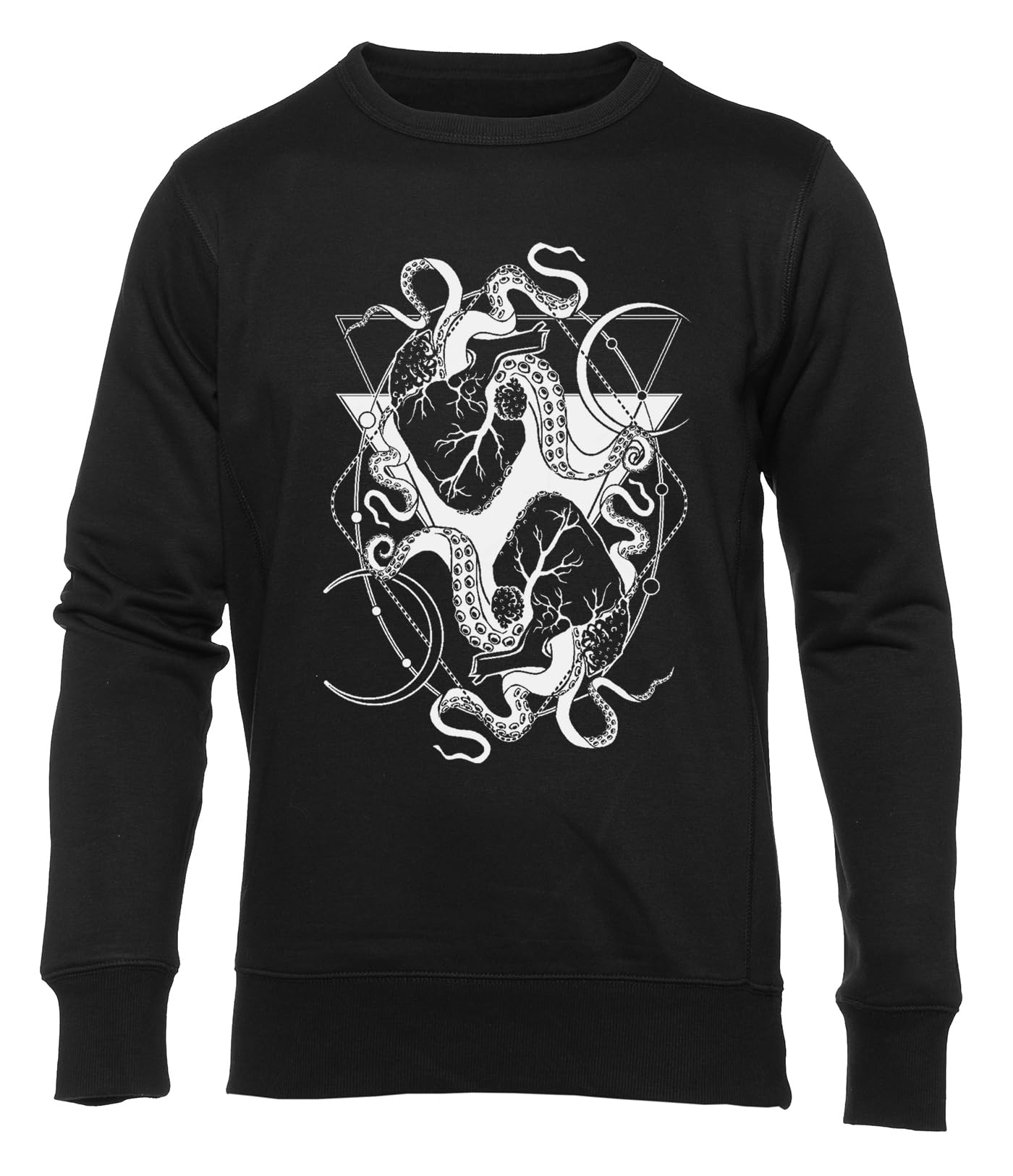 San Valentino 01 I Macabri Tentacoli di Cuori Maglione Unisex Uomo Donna Nero Girocollo Manica Lunga Felpa Jumper Men's Women's Black