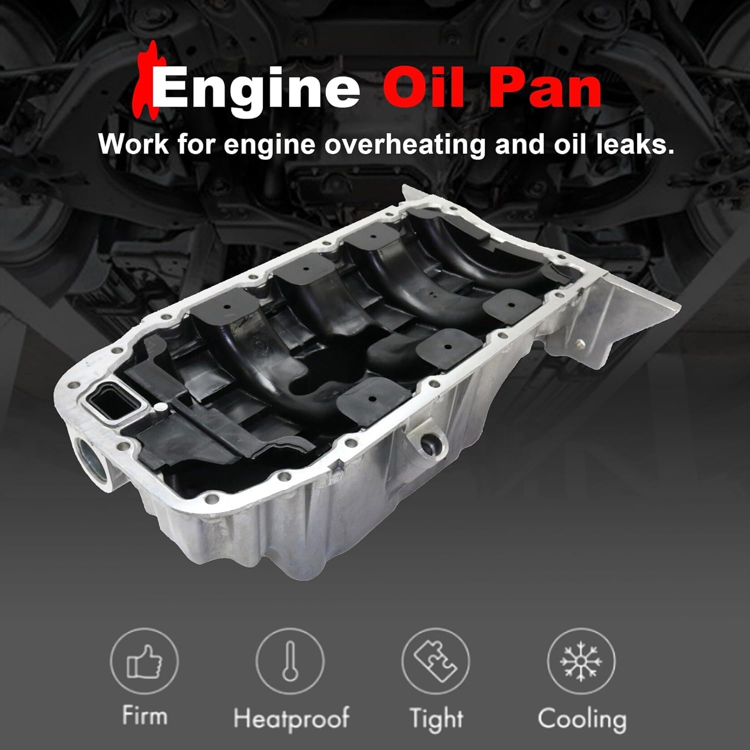 Aluminum Engine Oil Pan Sump with Drain Plug Compatible with Chevrolet Sonic 2012-2018, Cruze 2010-2016, Cruze Limited 2016, Trax 2017-2018 1.8L - Replace 264-459, 55581970