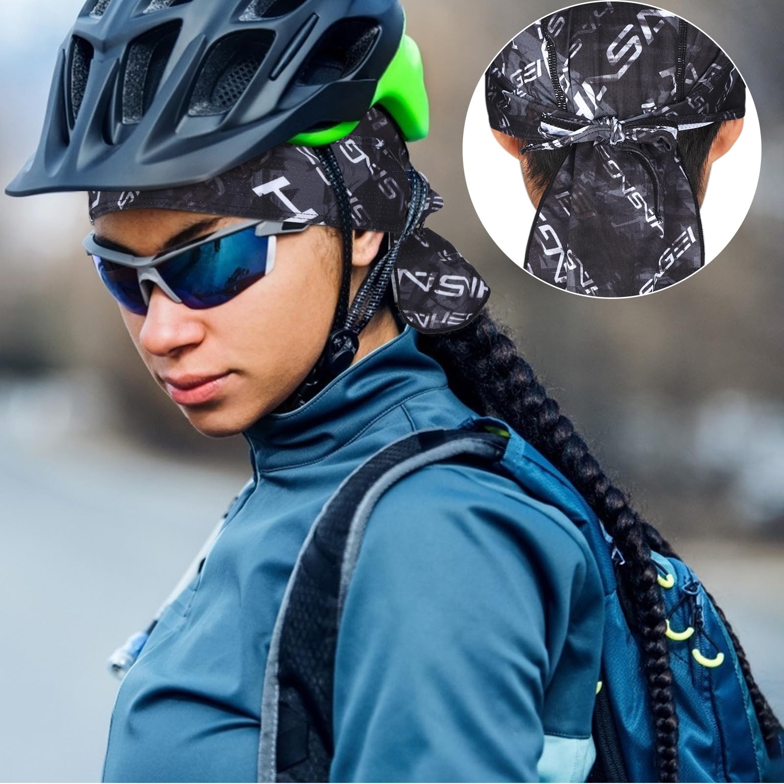 HASAGEI Sportowa czapka bandana Duragag, chusta na głowę, na rower, oddychająca, wchłania pot