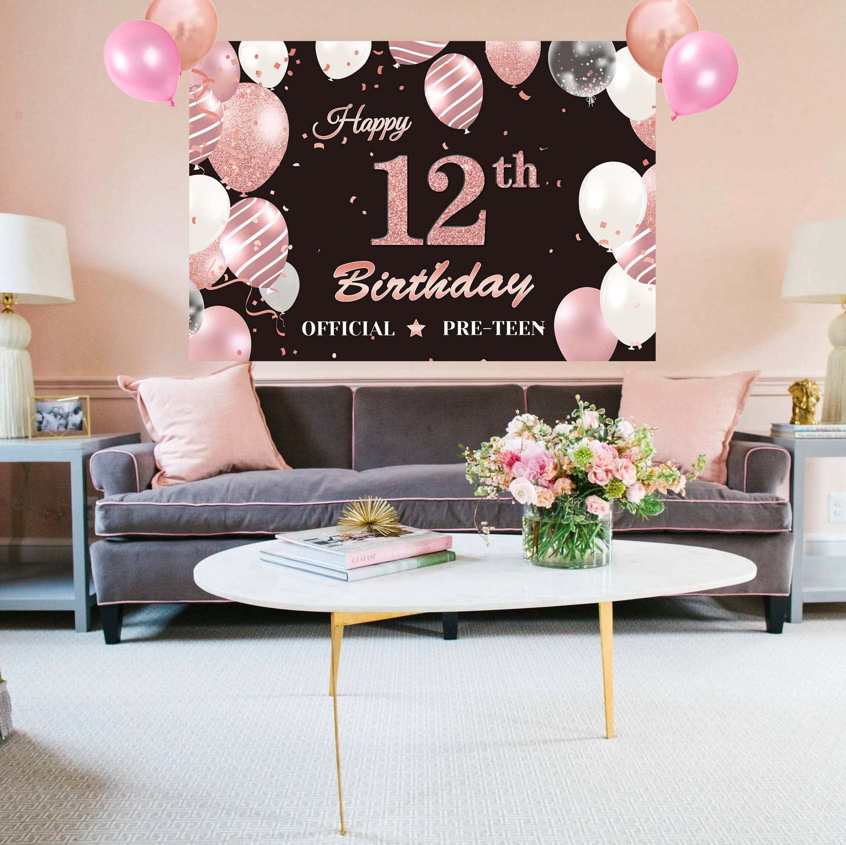 12 Year Old Birthday Decorations Happy 12th Birthday Balloons Silver
