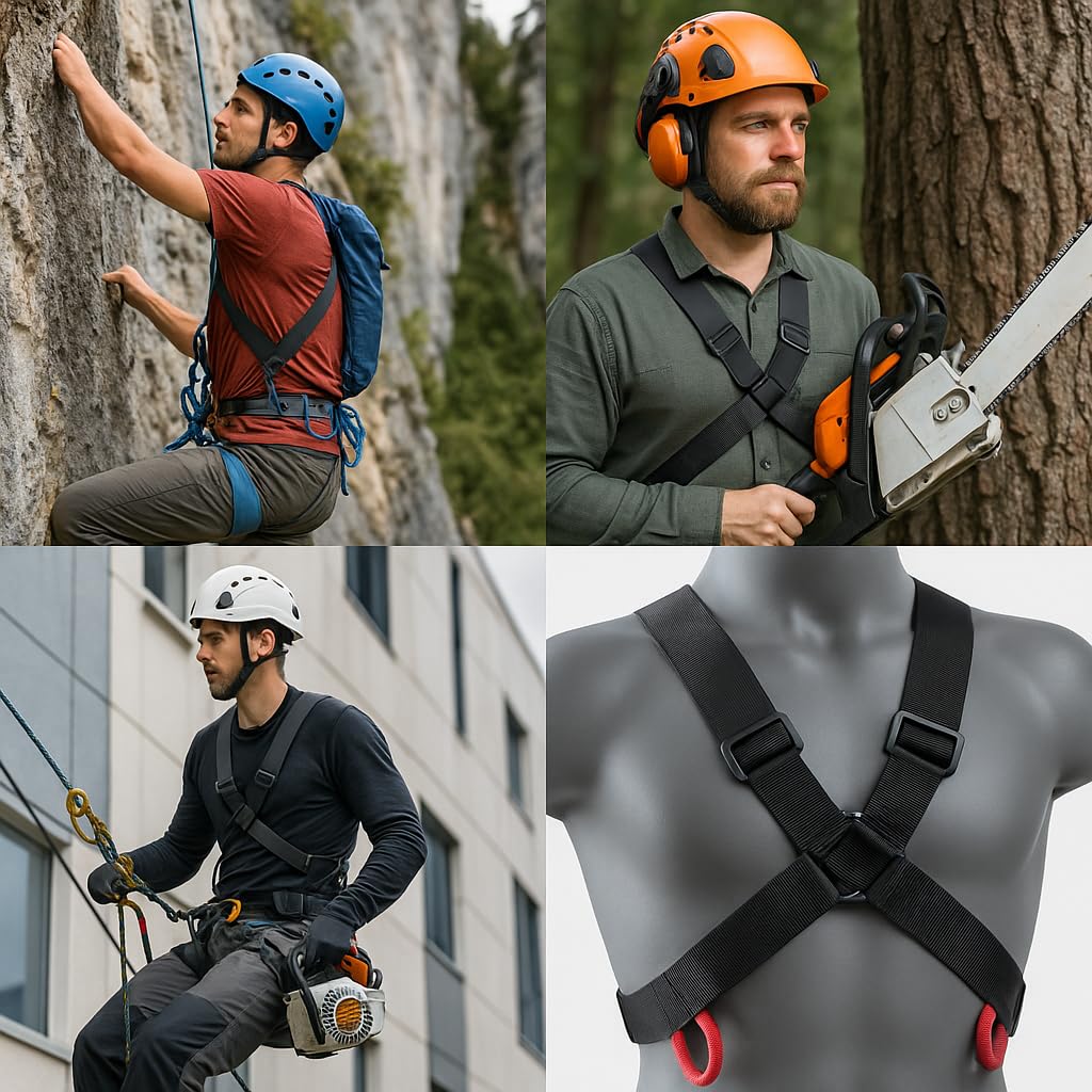 STUBAI UTILITY Brustgurt verstellbar XXXS–XXXL – nur in Kombination mit Sportkletter-Sitzgurt nutzbar – mit DoubleBack-Schnallen & Kreuzstück im Rücken – CE EN 12277 Typ D & UIAA zertifiziert – 240 g