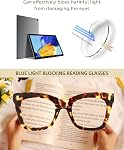 JM 4 Pack Oversized Reading Glasses for Women, Square Trendy Oprah Style Blue Light Blocking Computer Readers Women