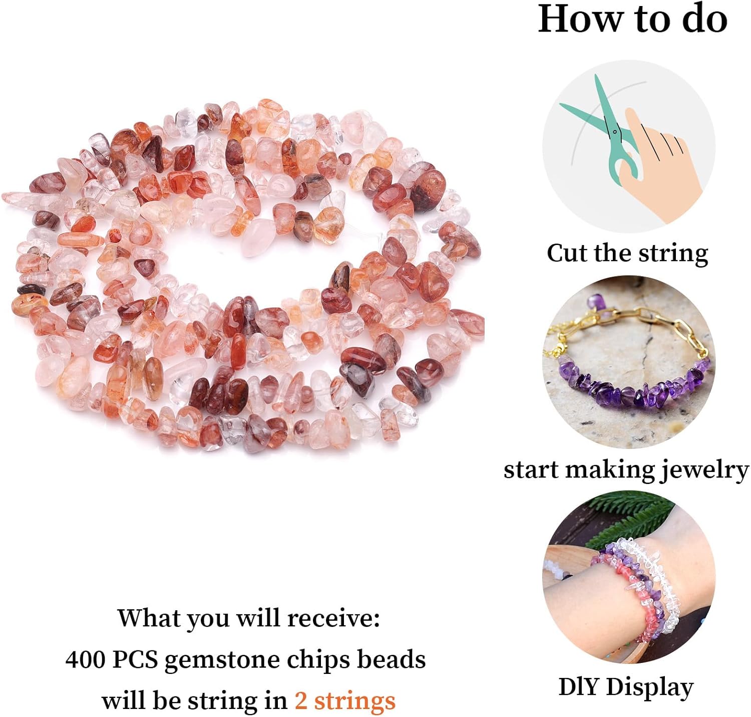 Red Hematoid Loose Gemstone Beads,5-8mm Natural Irregular Chips with Drilled Hole for Jewelry Making Supplies,DIY Bracelet Necklace 400pcs (2 Strands) - Image 9