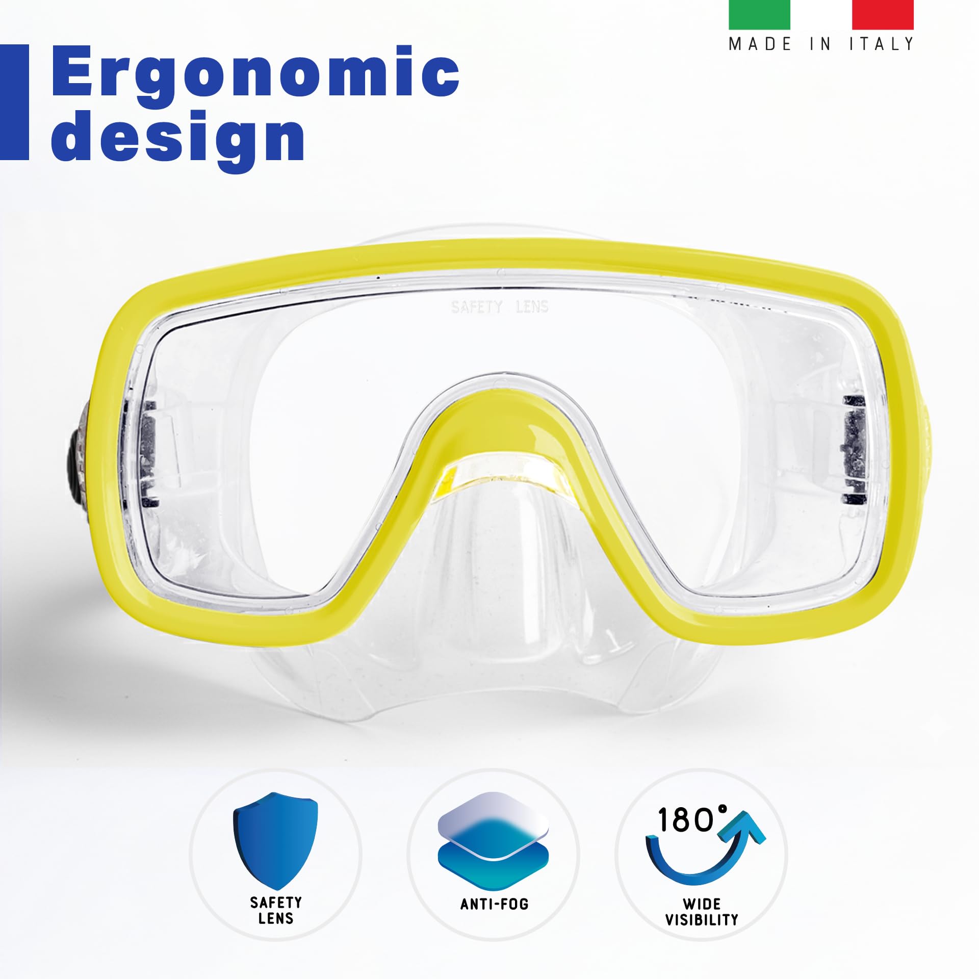 Salvas Sub Ultimate Set Snorkeling L/XL - Maschera Snorkeling + Boccaglio Tubo Snorkel + Pinne Regolabili 42/47 + Boa di Segnalazione con Bandierina - Kit Snorkeling, Apnea ed Immersioni