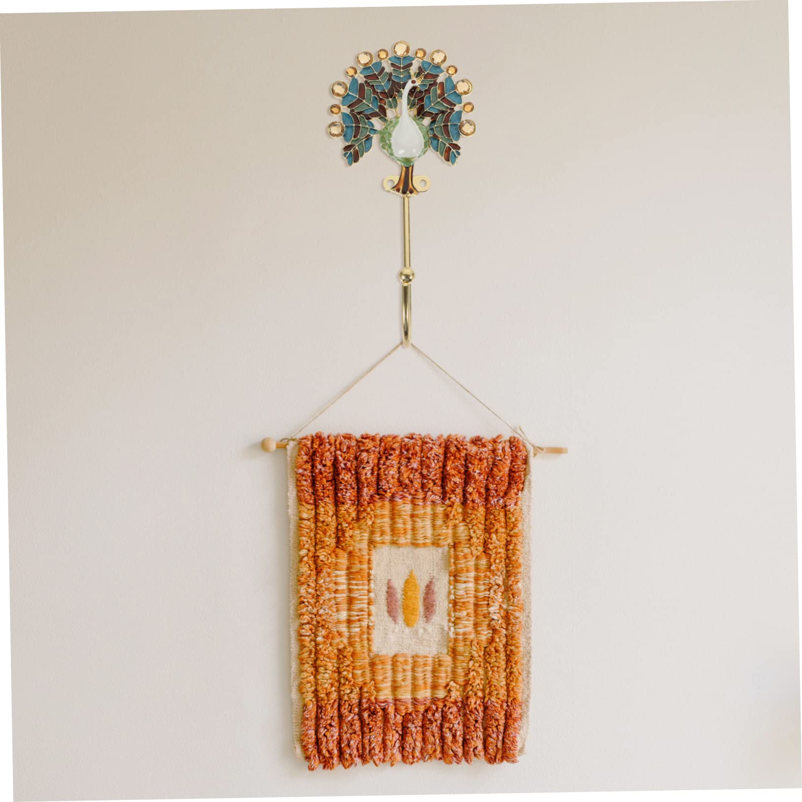 NUOBESTY 2 Piezas Gancho de pavo real baño Delicado gancho de chaquetas manos gancho de pared decorativo perchas para sombreros ganchos antiguos para colgar estante Aleación de zinc