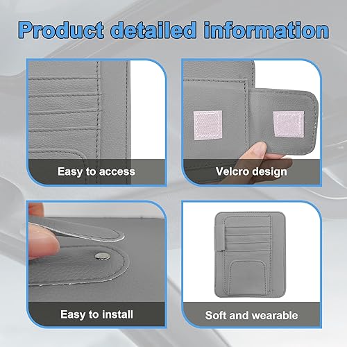 Miniatura 3 de Organizador de visera solar para automóvil, pequeño organizador y almacenamiento de visera, soporte para registro y documentos, accesorios de