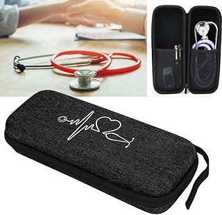 Stethoscope Case, Simple Shockproof Stethoscope Storage Bag EVA Portable Stethoscope Organizer Box Stethoscope Accessories (GC-0360 auscultation bag 7 colors black)