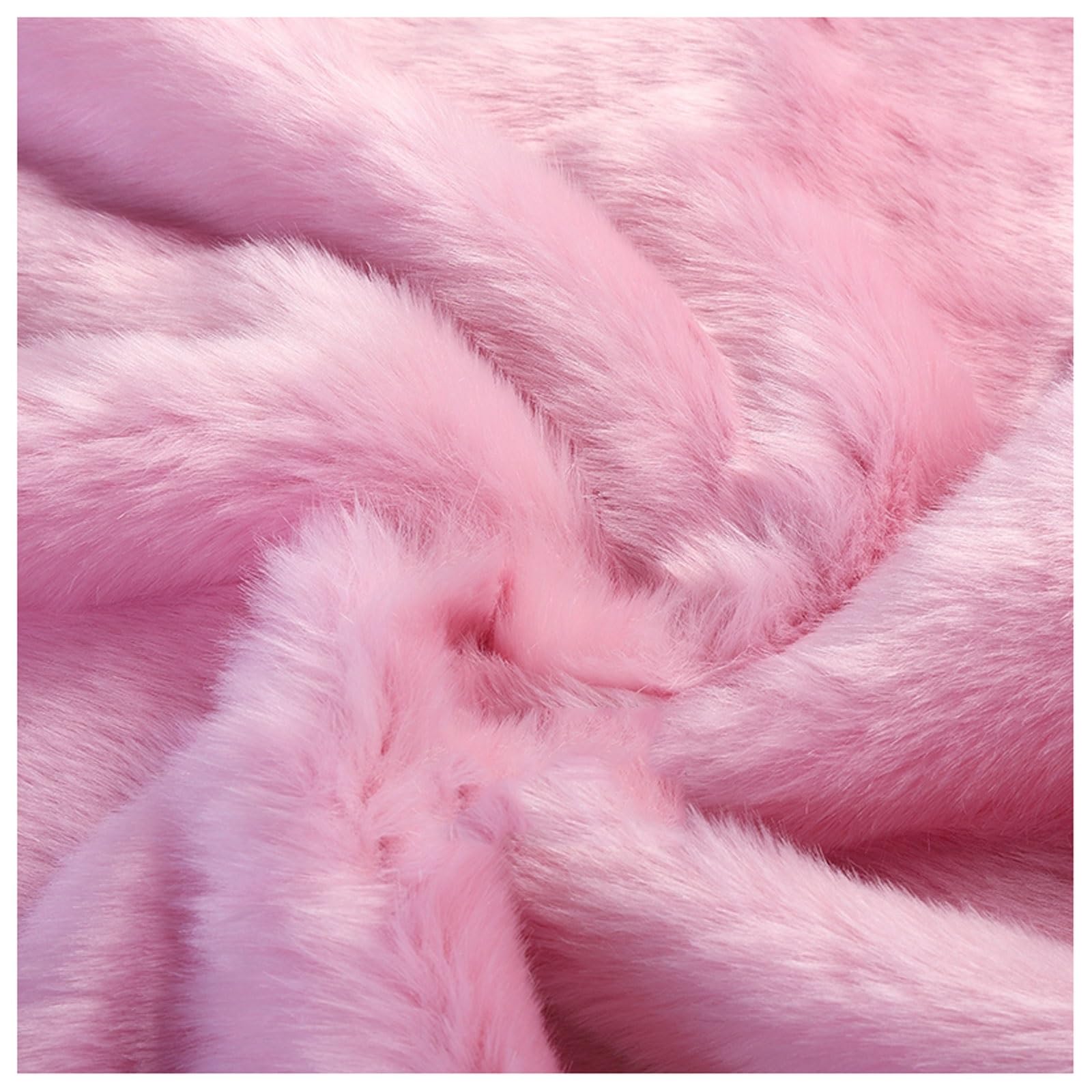 Faux Fur Plush Shaggy Faux Fur Fabric 2.8cm Long Pile Fur Fake Fur Materials, Soft and Fluffy Craft Fabric, for DIY Arts, Crafts, Apparel, Costume, Rug, Accessories, 50x20cm/50x180cm (Color : Pink 2