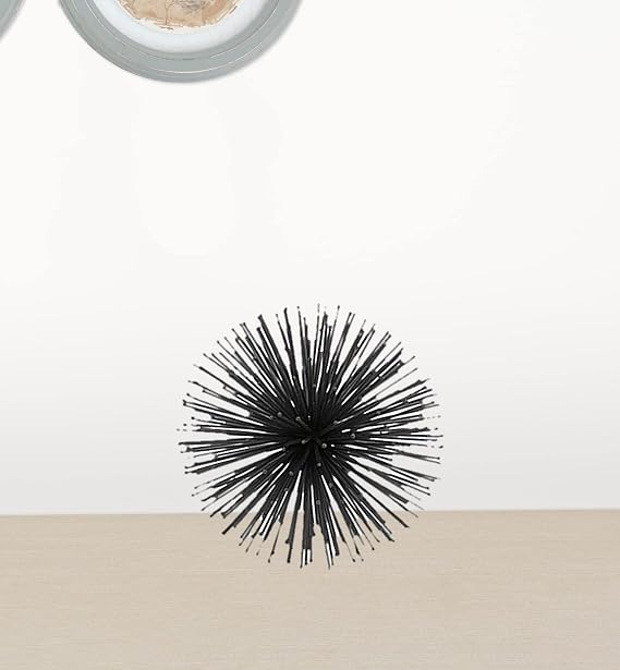 Modern Day Accents 5367 Erizo Urchin Small Black Sphere, 6 D