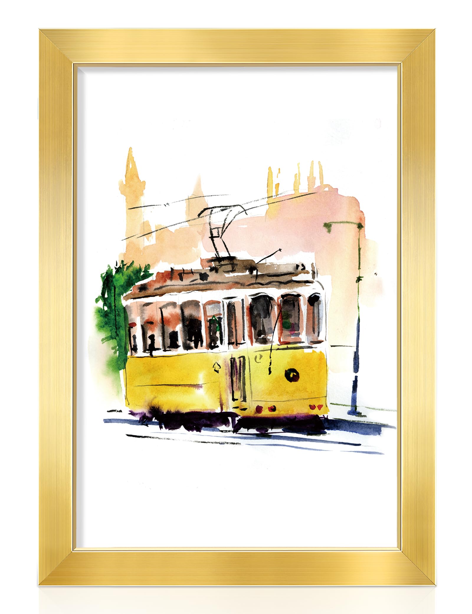 Cadre photo 17,8 x 25,4 cm en bois composite doré Annecy premium